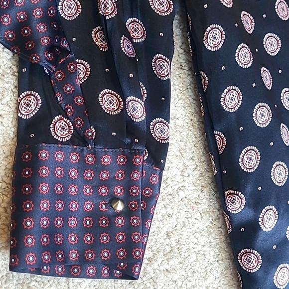 Banana Republic 100% Silk Navy Foulard Ruffle Mini Dress Women’s 0P Petite NWOT - Picture 13 of 17